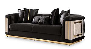 Elegance Stationary Sofa - Black by Furnia Furniture