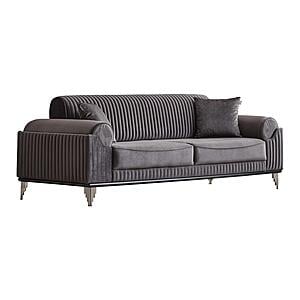Everest 2-Pieces Sofa & Loveseat Set - Grey by Furnia Furniture