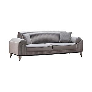 Everest 2-Pieces Sofa & Loveseat Set - Light Grey by Furnia Furniture