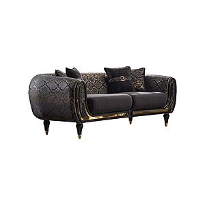 Lima 2-Pieces Sofa & Loveseat Set - Black by Furnia Furniture