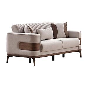 New Mood Convertible Loveseat Cream by Furnia Furniture