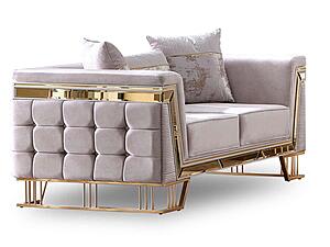 Munich Stationary Loveseat - Cream by Furnia Furniture