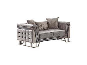 Munich Stationary Loveseat - Grey by Furnia Furniture