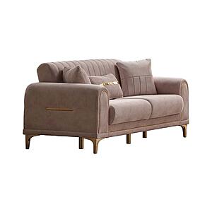 Orion Convertible Loveseat - Cream by Furnia Furniture
