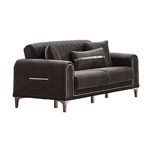 Orion Convertible Loveseat - Grey by Furnia Furniture