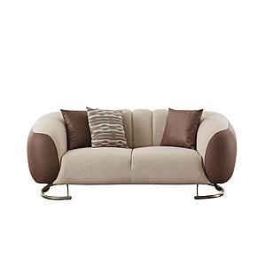 Palmera Stationary Loveseat Cream by Furnia Furniture