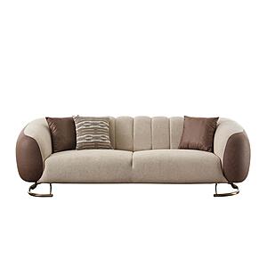 Palmera 2-Pieces Sofa & Loveseat Set Cream by Furnia Furniture