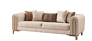 Paris 2-Pieces Sofa & Loveseat Set - Cream by Furnia Furniture