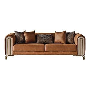 Paris 2-Pieces Sofa & Loveseat Set - Brown by Furnia Furniture