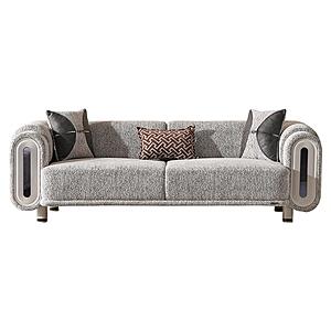 Parma 2-Pieces Sofa & Loveseat Set - Light Grey by Furnia Furniture