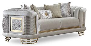 Romans Stationary Loveseat - Cream by Furnia Furniture