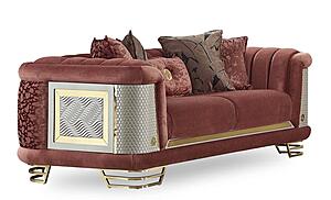 Romans Stationary Loveseat - Brick by Furnia Furniture