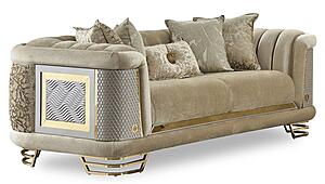 Romans Stationary Loveseat - Beige by Furnia Furniture