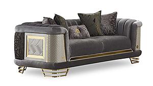 Romans Stationary Loveseat - Grey by Furnia Furniture