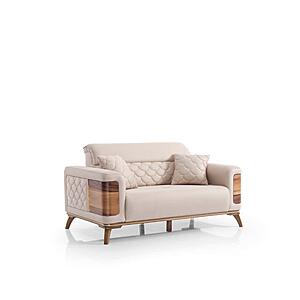 Ruby Convertible Loveseat - Brick by Furnia Furniture