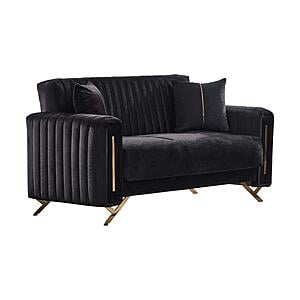 Senfoni Convertible Loveseat - Black by Furnia Furniture