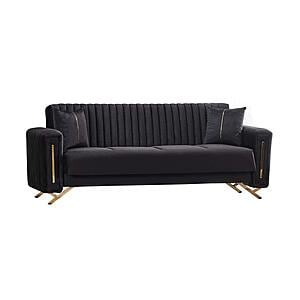 Senfoni Convertible Sofa - Black by Furnia Furniture