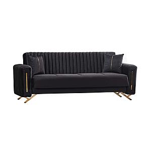 Senfoni 2-Pieces Sofa & Loveseat Set - Black by Furnia Furniture