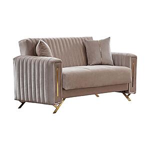 Senfoni Convertible Loveseat - Beige by Furnia Furniture