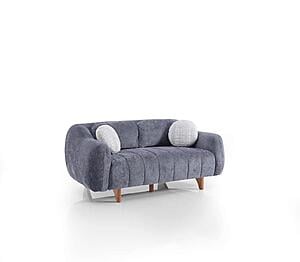Snowy Stationary Loveseat - Anthracite by Furnia Furniture