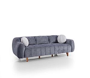Snowy Stationary Sofa - Anthracite by Furnia Furniture