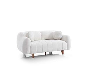 Snowy Stationary Loveseat - Cream by Furnia Furniture
