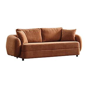 Toscana Stationary 3 Seater Sofa Orange by Furnia Furniture