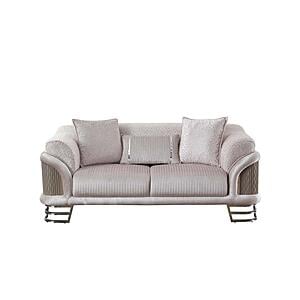 Versace Stationary Loveseat - Light Grey by Furnia Furniture