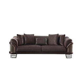 Versace 2-Pieces Sofa & Loveseat Set - Dark Grey by Furnia Furniture