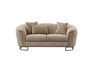 Victoria Stationary Loveseat - Cream by Furnia Furniture
