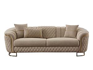 Victoria 2-pieces Sofa & Loveseat Set - Cream by Furnia Furniture