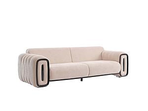Voyance Stationary 4 Seat Sofa Beige by Furnia Furniture