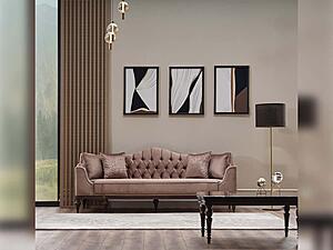 Zumrut Sofa & Loveseat - Light Brown by Furnia Furniture