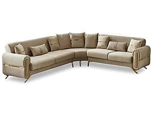 Royal Convertible Sectional Sofa Beige by Furnia Furniture