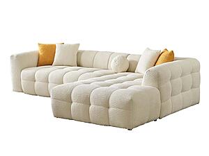 Teddy Sectional Sofa Cream by Furnia Furniture