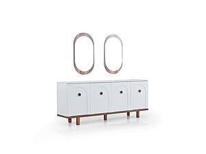 Bahama Consol w/Mirror - Beige by Furnia Furniture