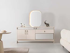 Bern Consol w/Mirror - Beige by Furnia Furniture