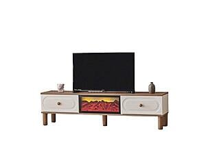 Bohem TV Stand w/Fireplace by Furnia Furniture