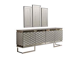 Gokce Consol w/Mirror - Beige by Furnia Furniture