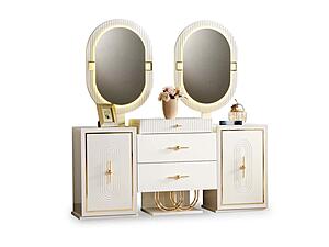 Marsel Dining room Consol w/Mirror - White by Furnia Furniture