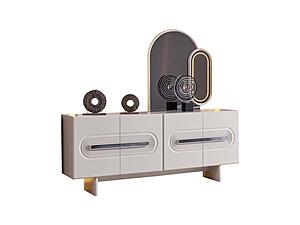 Parma Consol w/Mirror - Beige by Furnia Furniture