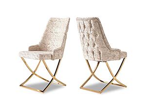 Napoli Dining Chair w/Gold X Leg by Furnia Furniture
