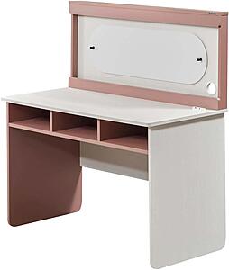 Linda Study Desk w/Top Module - White/Pink by Furnia Furniture