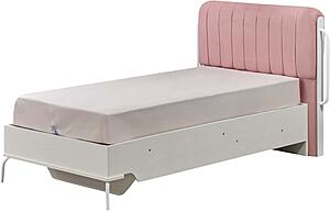 Linda Twin Bed w/Headboard - White/Pink by Furnia Furniture