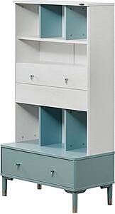 Marin Bookcase - White/Green by Furnia Furniture