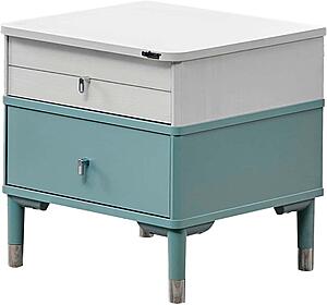 Marin Nightstand - White/Green by Furnia Furniture