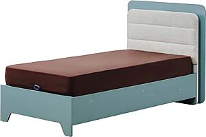 Marin Twin Bed w/Headboard - White/Green by Furnia Furniture