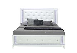 Alina White King Bed w/LED by Global Furniture