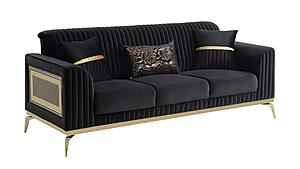Antigua Upholstery Sofa & Loveseat - Black by Galaxy Furniture