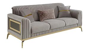 Antigua Upholstery 3 piece Sofa Set - Taupe by Galaxy Furniture